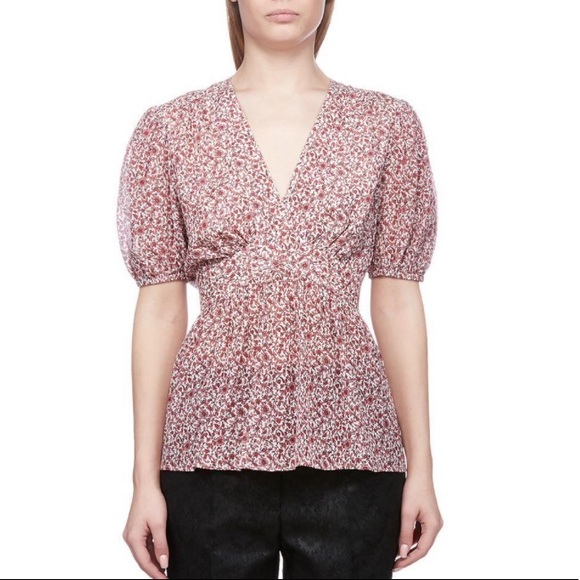 NWOT Tory Burch Silk/Cotton Crinkle Gauze Blouse - Picture 5 of 16